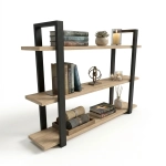 Półka Wisząca Potrójna Metalowa Ścienna do Pokoju Łazienki i Kuchni na Ścianę na Książki Sonoma Artur