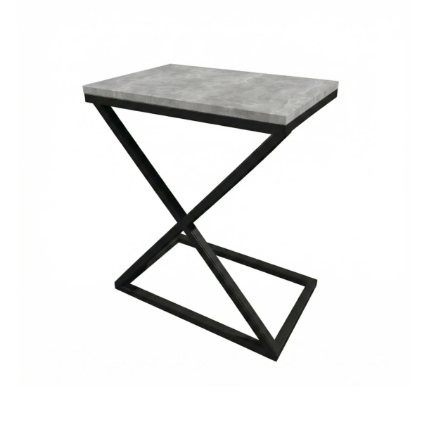 Stolik Metalowy X Kawowy Nowoczesny Ława do Salonu Pomocniczy Beton Jasny Leon X 01