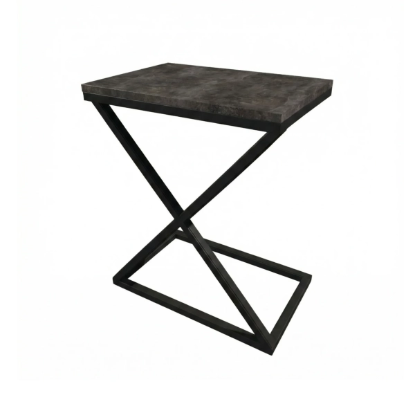 Stolik Metalowy X Kawowy Nowoczesny Ława do Salonu Pomocniczy Beton Czarny Leon X 01