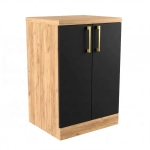 Szafka łazienkowa stojąca komoda Złoty Craft i Czarne fronty Aria