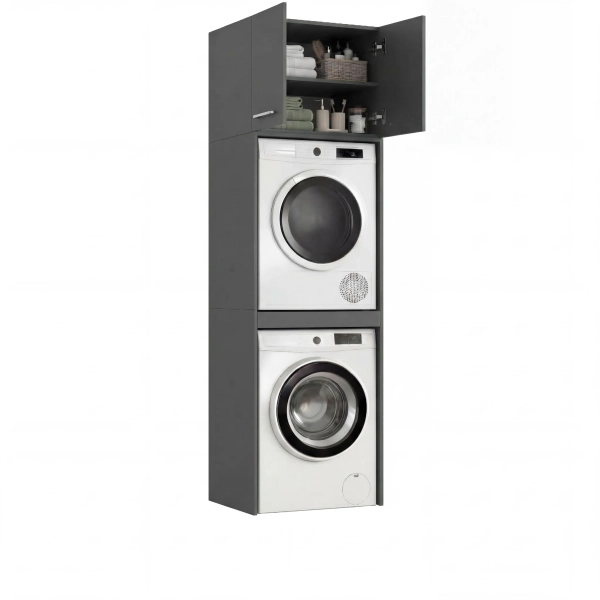 Szafka Łazienkowa Stojąca Na Pralkę Suszarkę Antracyt Luza Nadstawka 02