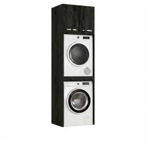 Szafka Łazienkowa Stojąca Na Pralkę Suszarkę Czarny Onyx Luza Nadstawka 01