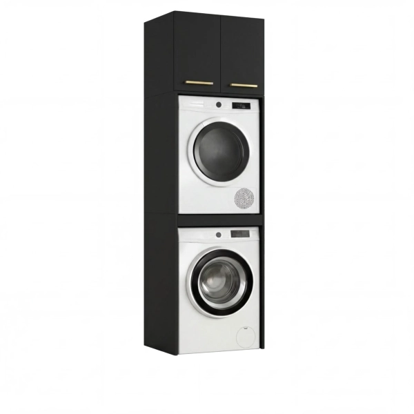 Szafka Łazienkowa Stojąca Na Pralkę Suszarkę Czarna Luza Nadstawka 01