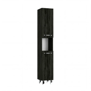 Szafka Łazienkowa Słupek Stojąca Półki Czarny Onyx Terra 01