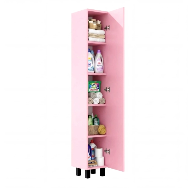 Szafka Łazienkowa Stojąca Słupek Różowa Valia 03